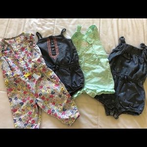 Baby girl 6 months romper lot